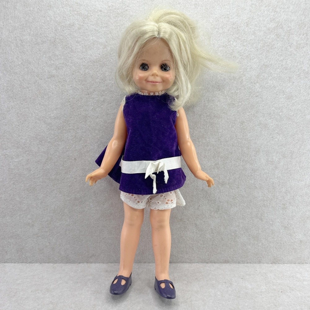 Vintage 1969 IDeal Crissy Velvet Growing‎ Hair 16 In Play Doll Retro Blonde Hair